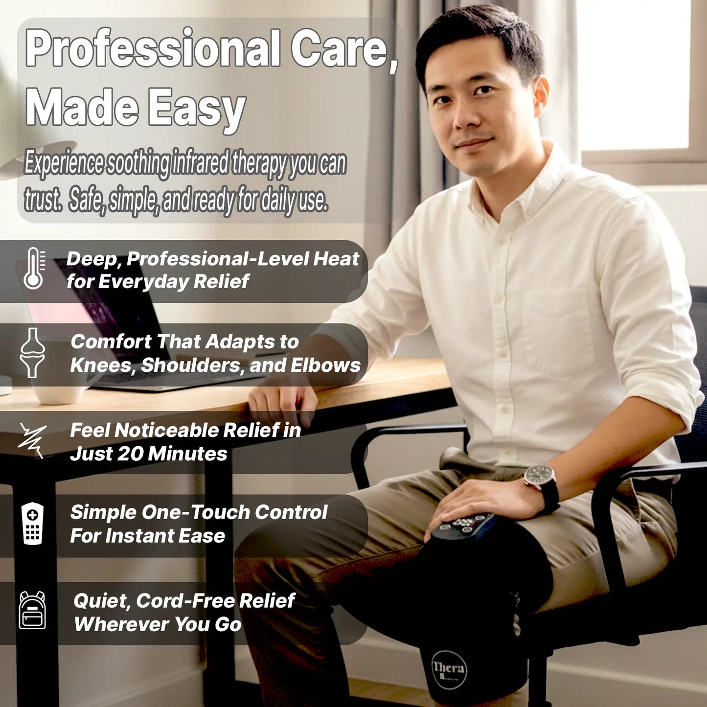 THERA™ Infrared Heat Knee Massager – Wearable Relief for Joint Pain