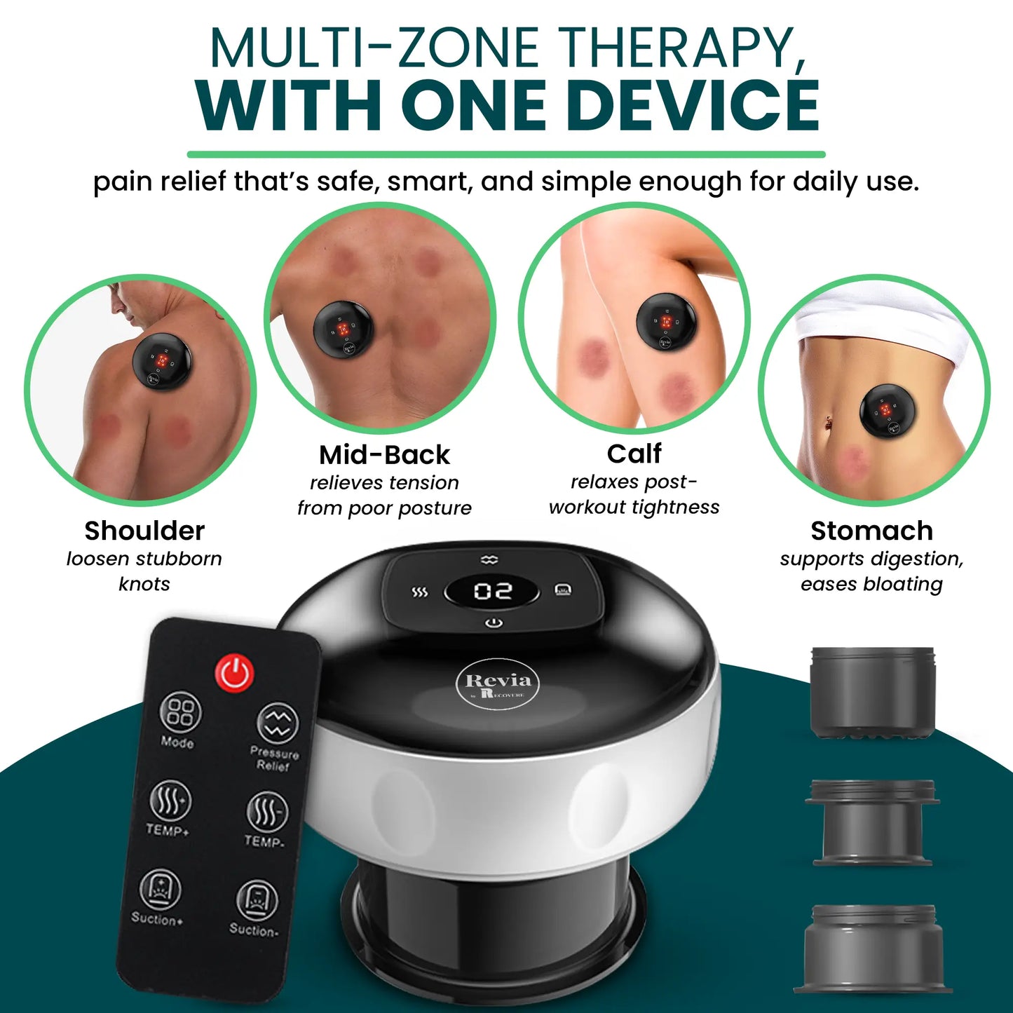 [REVIA] Smart Cupping PRO, Red-Light Therapy & Dynamic Suction